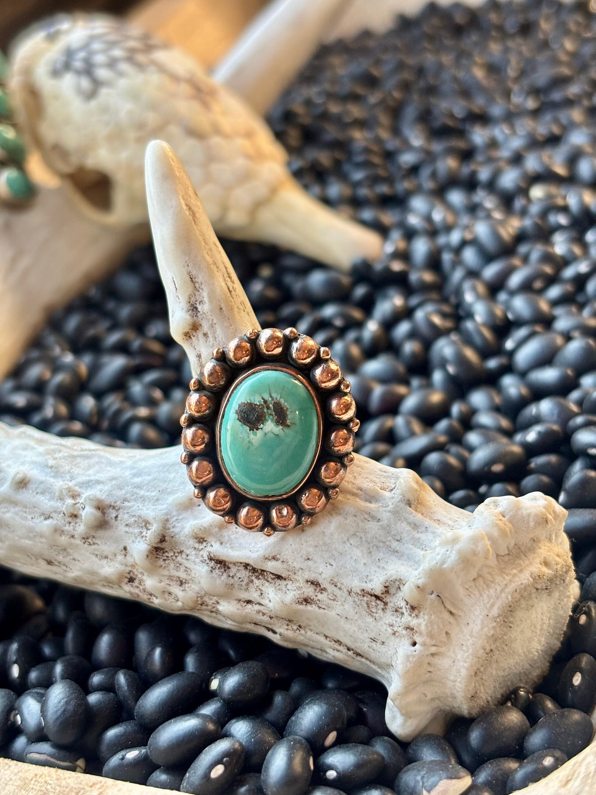 Tibetan Turquoise Copper Adjustable Ring