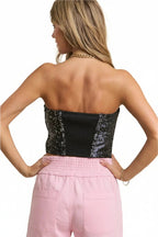 Sequin Strapless Bustier Top