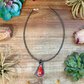 FREE Sterling Silver Pearl Necklace + MJ Red Spiny Oyster Pendant