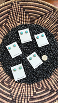 KINGMAN TURQUOISE ROUND STUD EARRINGS BY ESTHER WHITE