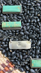 GREEN KINGMAN TURQUOISE BAR NECKLACE BY TIA LONG - LARGE
