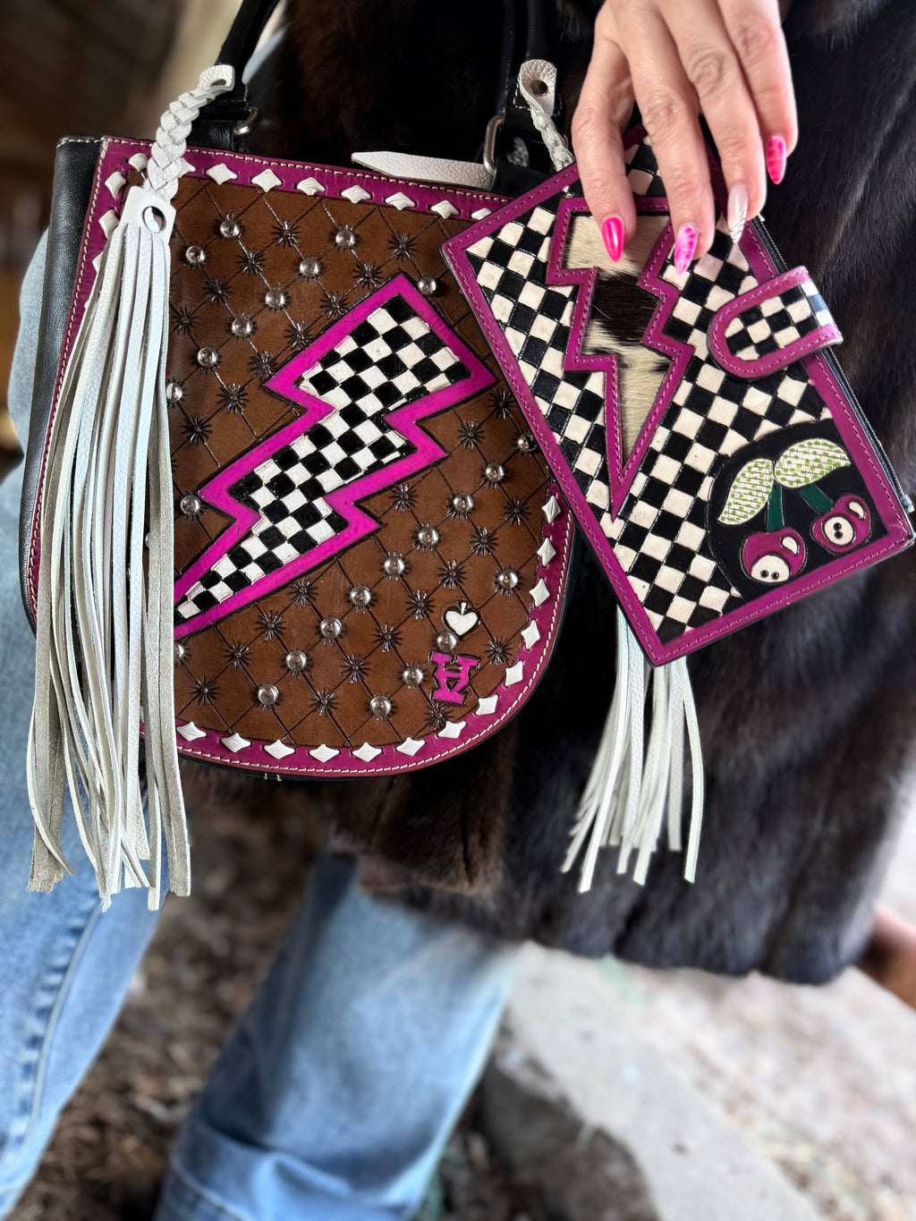 Pink Electric Rodeo Fringe Tote