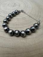 10mm Sterling Pearl Bracelet — 6 inch