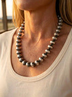 12mm Sterling Pearl Necklace — 20 inch
