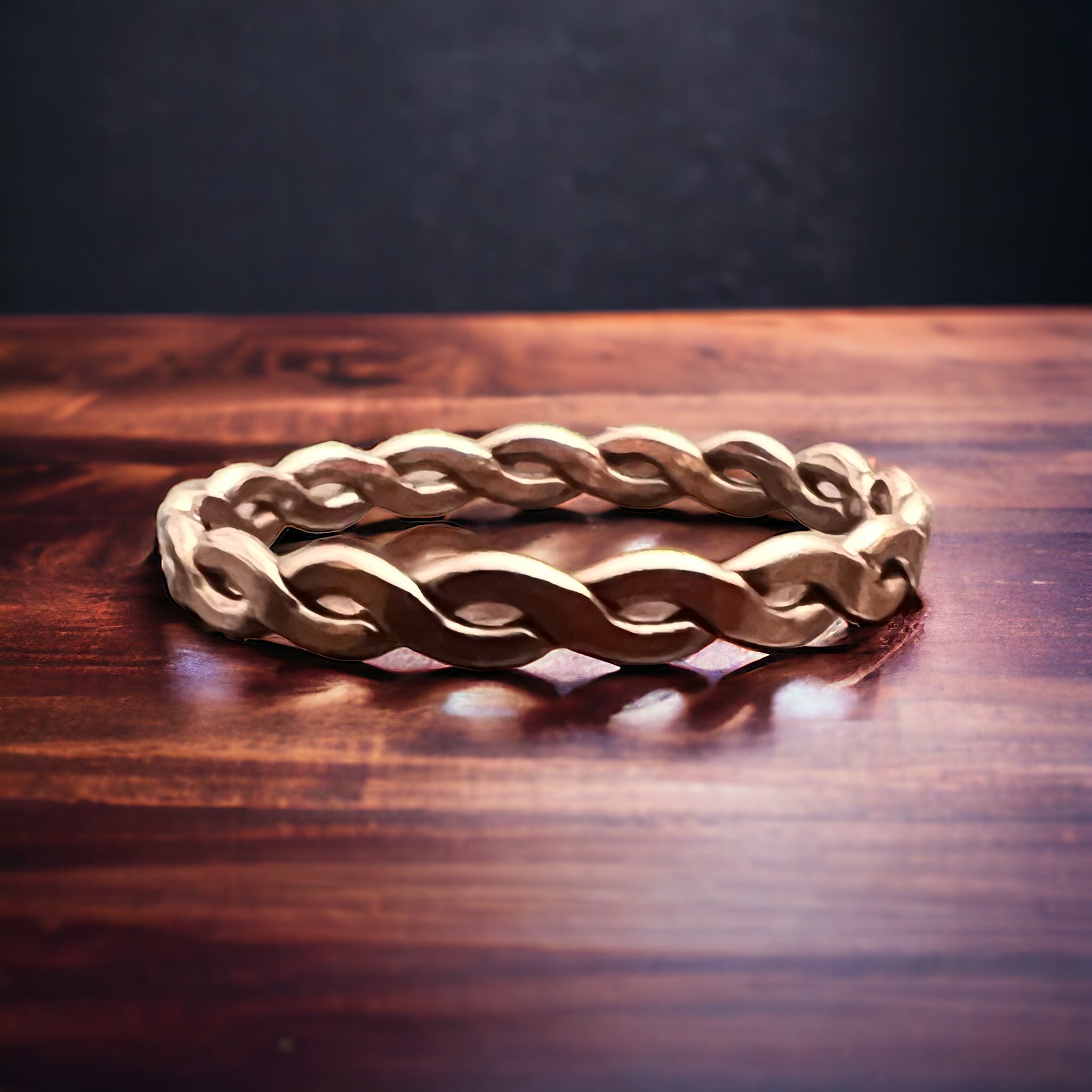 14/20 Rose Gold-Filled Woven Stacker Ring — Refined Layering Piece