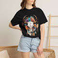 Floral Bull Skull T-Shirt — Boho Southwestern Graphic Tee