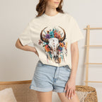 Floral Bull Skull T-Shirt — Boho Southwestern Graphic Tee