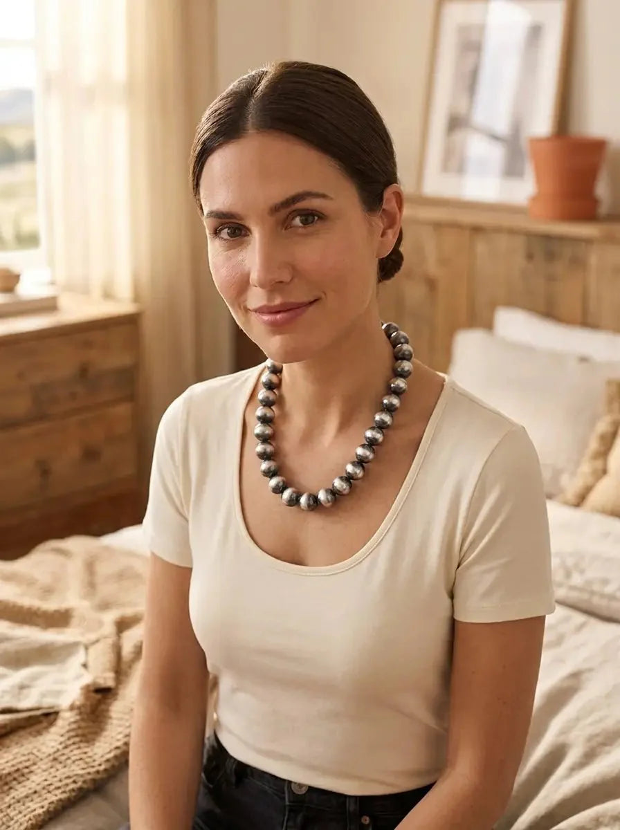 14mm Sterling Pearl Necklace — 18 inch