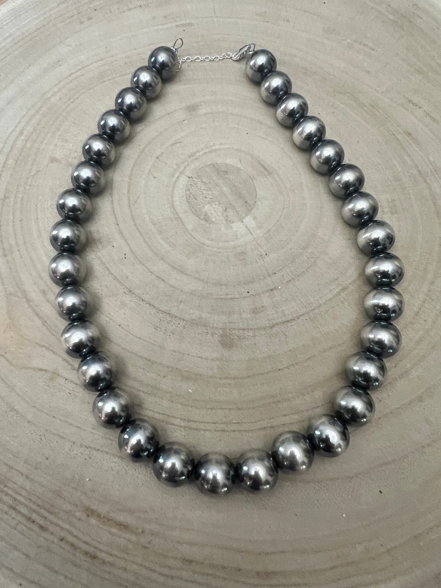 14mm Sterling Pearl Necklace — 18 inch