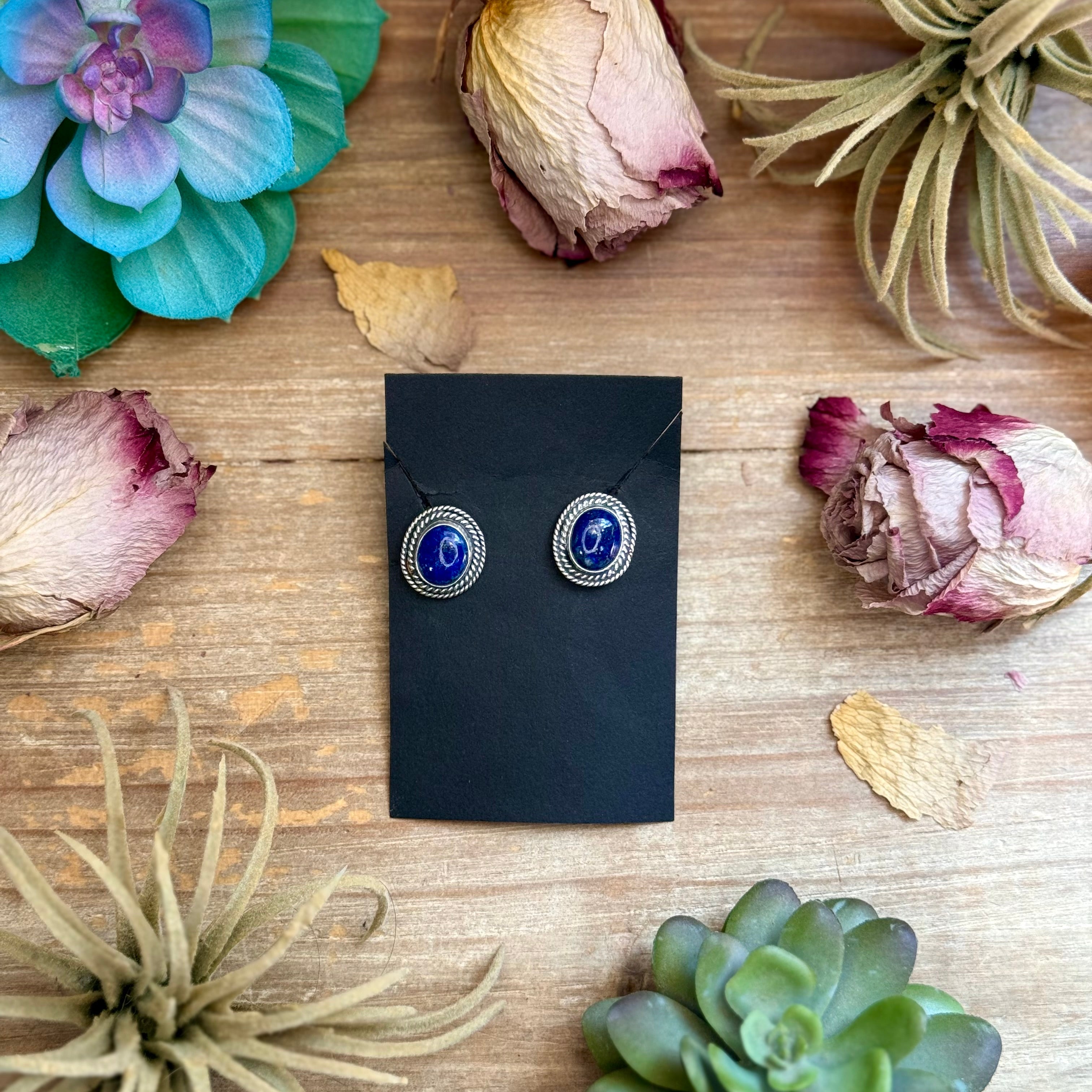 40 - Sterling Silver Lapis Lazuli Stud Earrings by Shay Pfeiffer