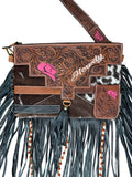 Howdy Tooled Leather Handbag Purse