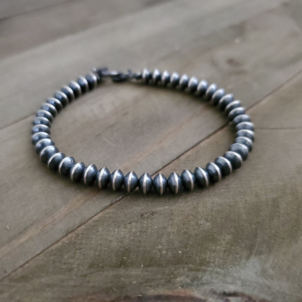 STERLING SILVER SAUCER NAVAJO PEARL BRACELET
