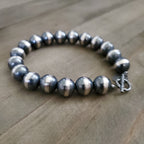 10 MM STERLING SILVER NAVAJO PEARL BRACELET