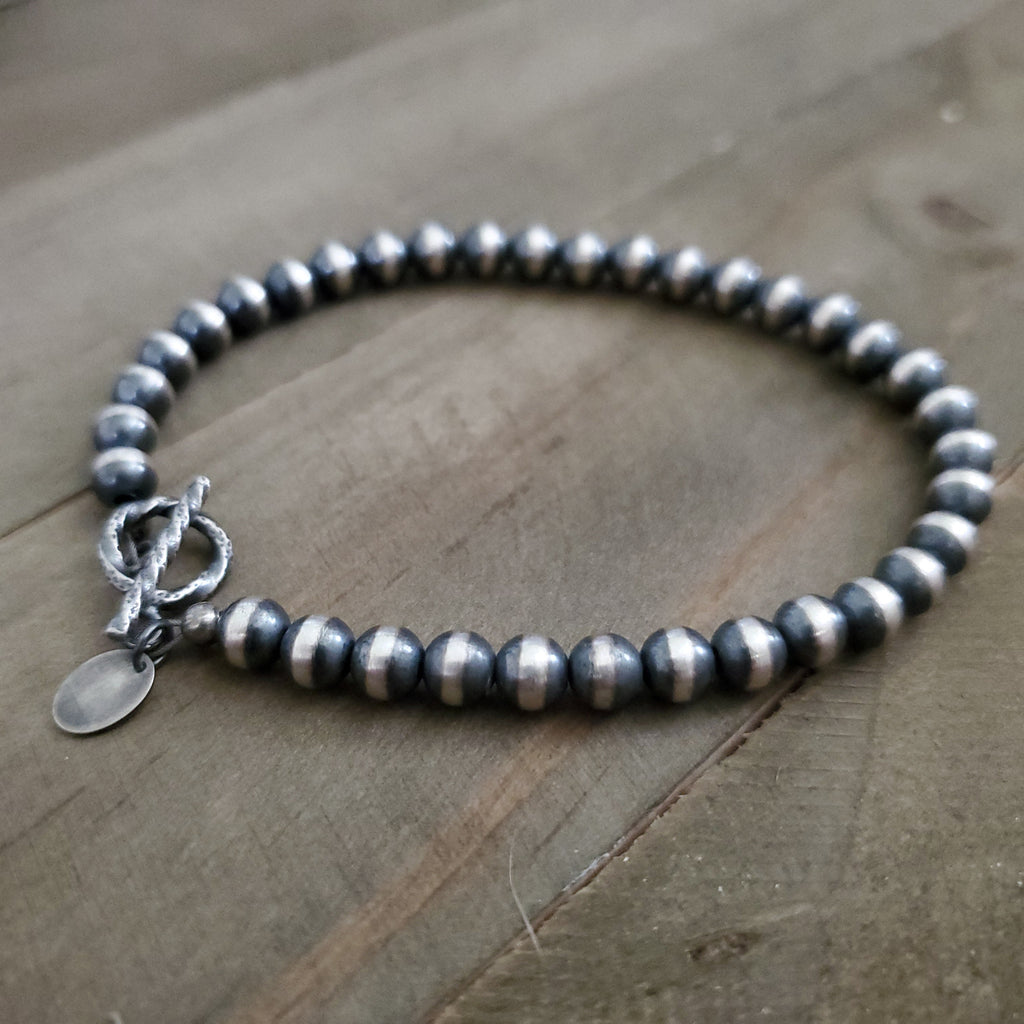 5 MM STERLING SILVER NAVAJO PEARL BRACELET