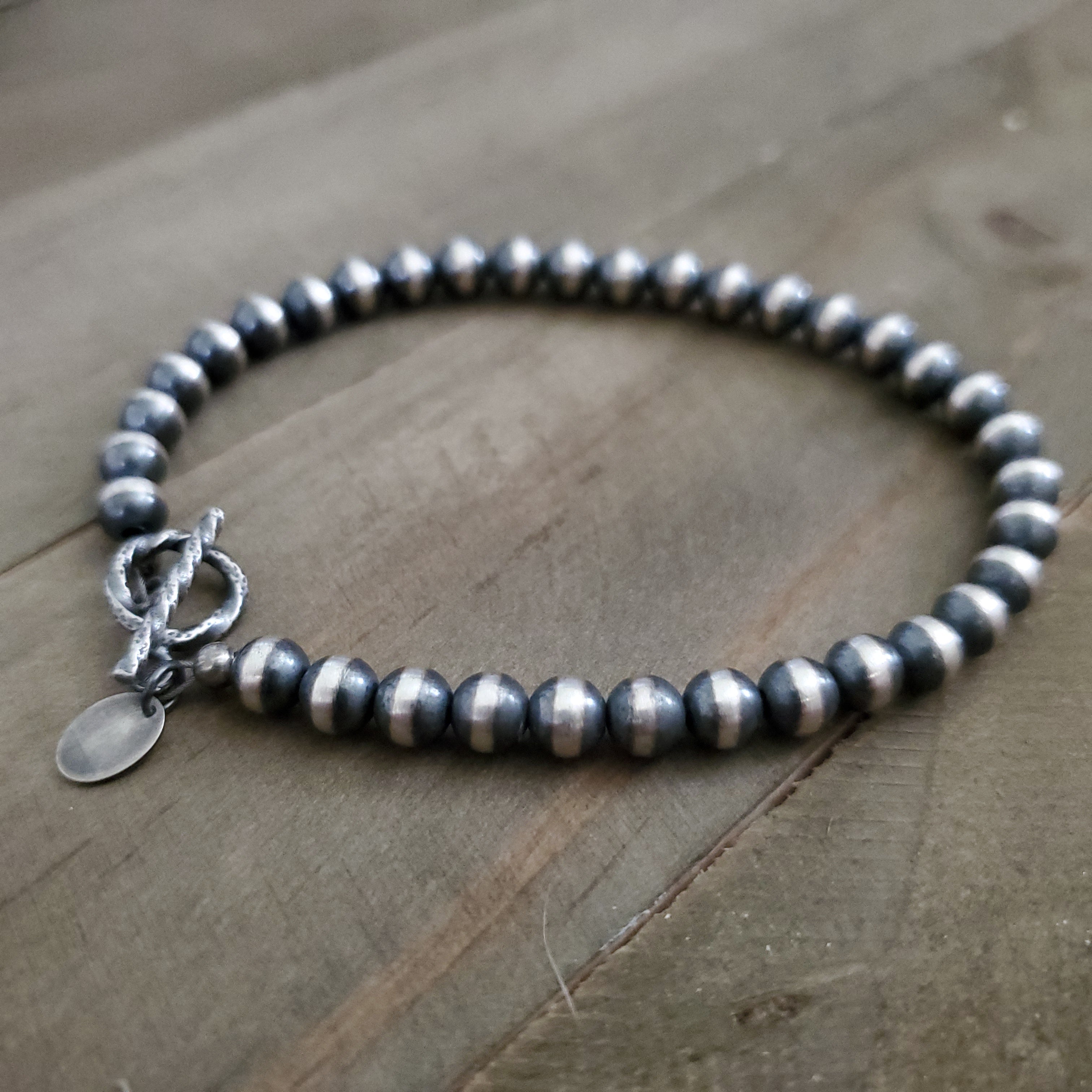 5 MM STERLING SILVER NAVAJO PEARL BRACELET