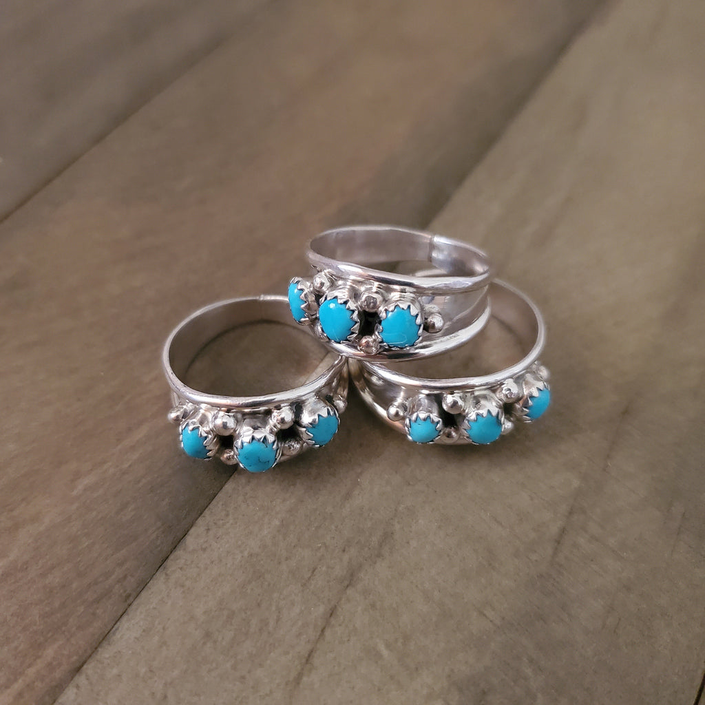 ELVIRA CADMAN STERLING SILVER AND TURQUOISE RING