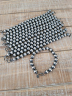 10 MM STERLING SILVER NAVAJO PEARL BRACELET