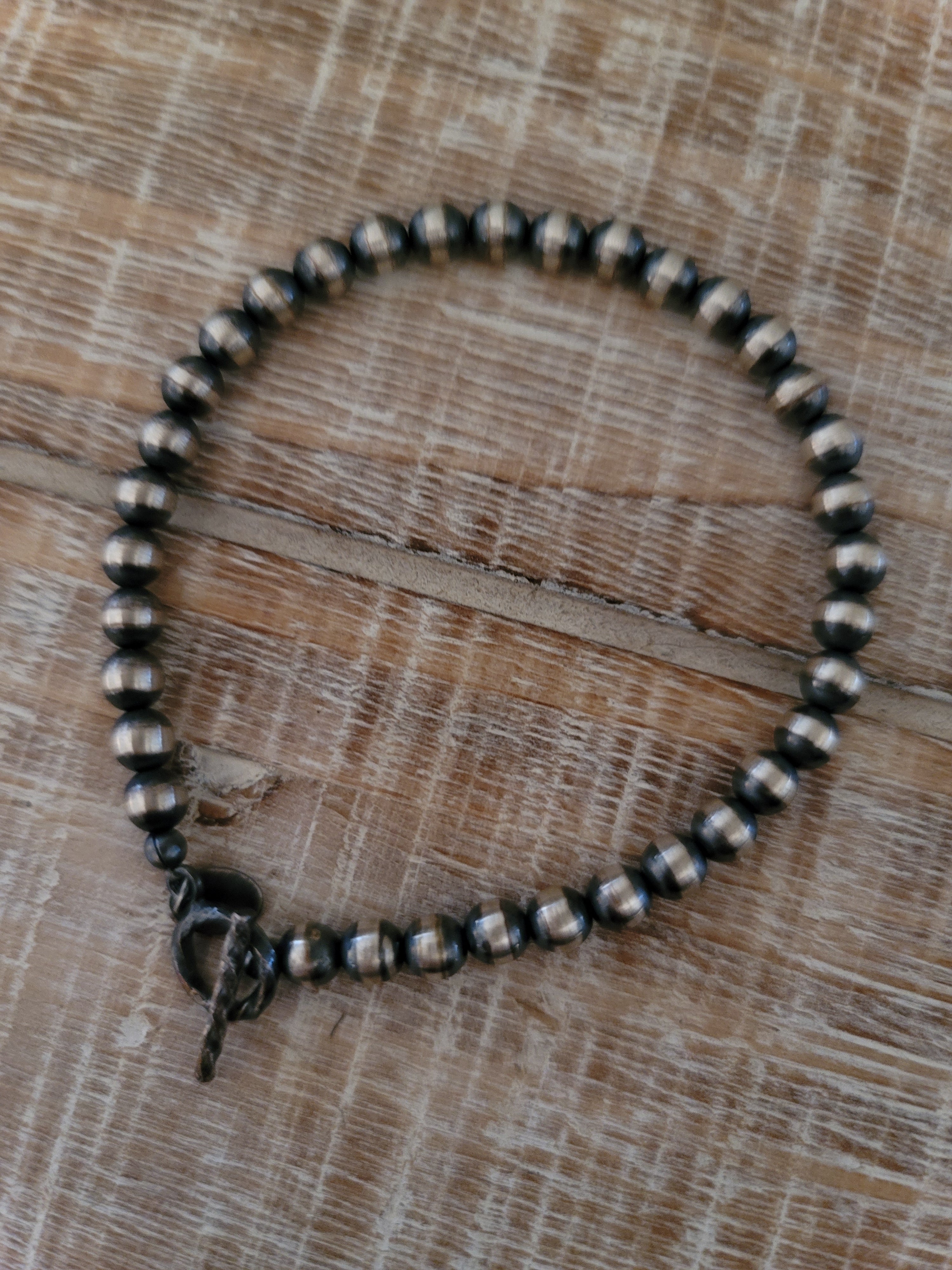 5 MM STERLING SILVER NAVAJO PEARL BRACELET