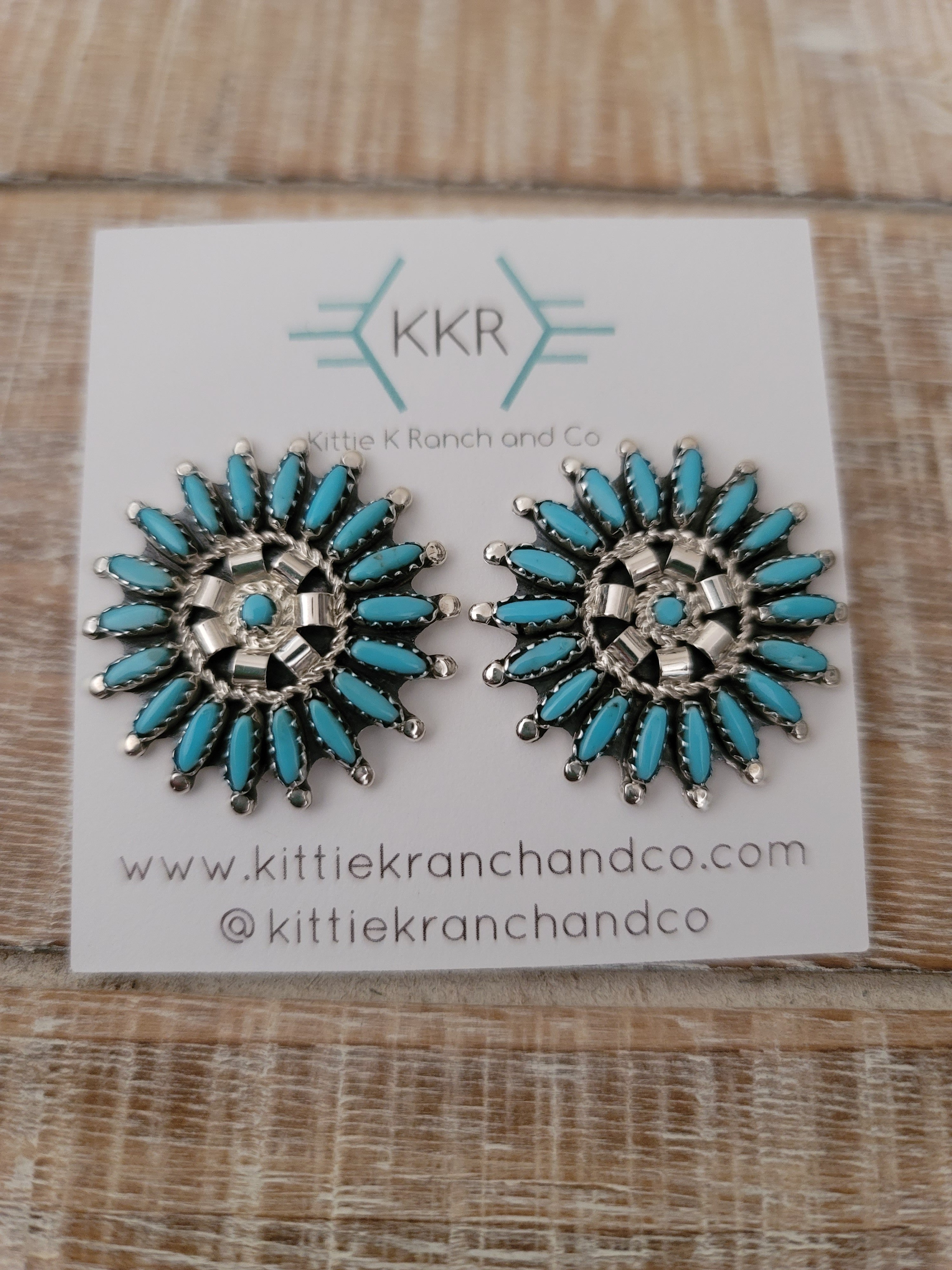 THE ROSEMARY NEEDLEPOINT CLUSTER STUDS