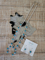 RITA DAWES SLEEPING BEAUTY TURQUOISE SQUASH BLOSSOM NECKLACE SET