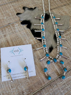 RITA DAWES SLEEPING BEAUTY TURQUOISE SQUASH BLOSSOM NECKLACE SET