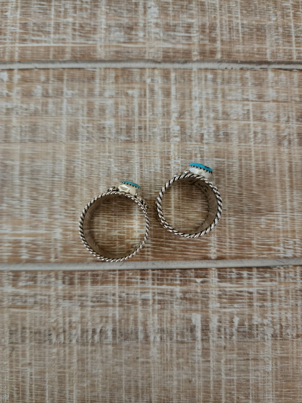 NELSON SILGADO JR WIDE BAND TURQUOISE RING