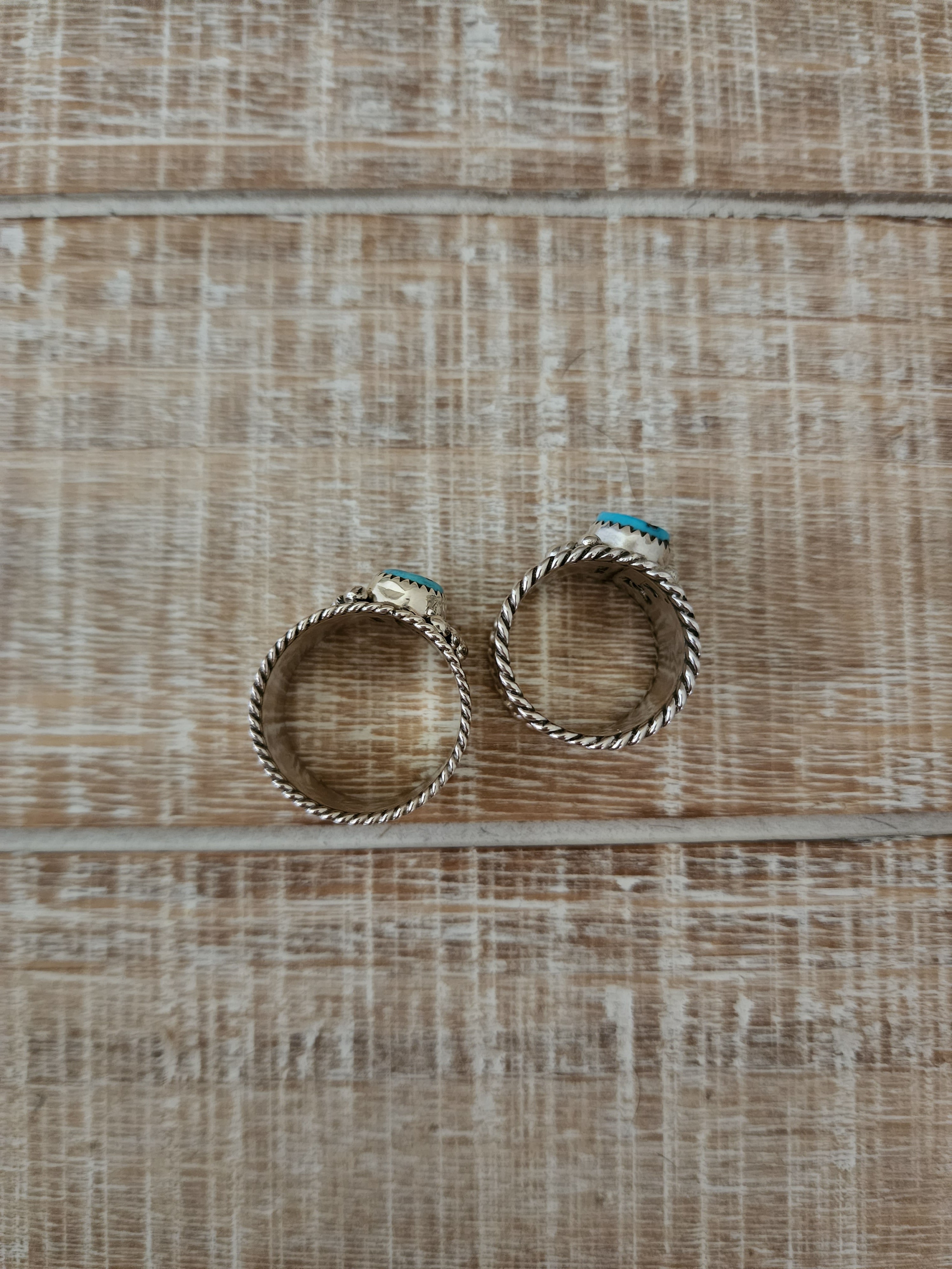 NELSON SILGADO JR WIDE BAND TURQUOISE RING