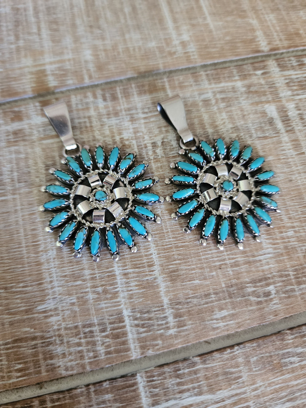 ROSEMARY TOM NEZ TURQUOISE ZUNI STYLE PENDANT