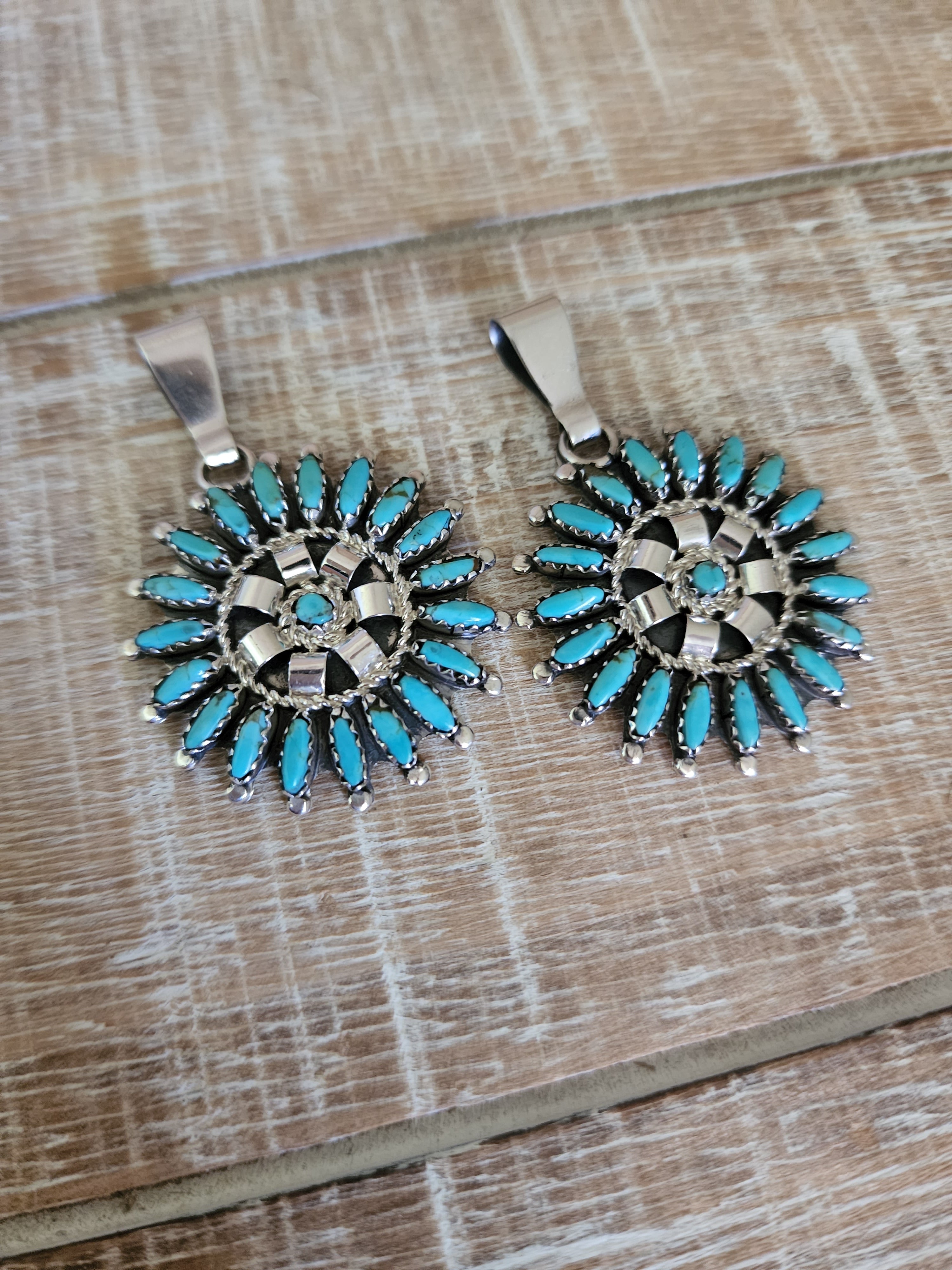 ROSEMARY TOM NEZ TURQUOISE ZUNI STYLE PENDANT