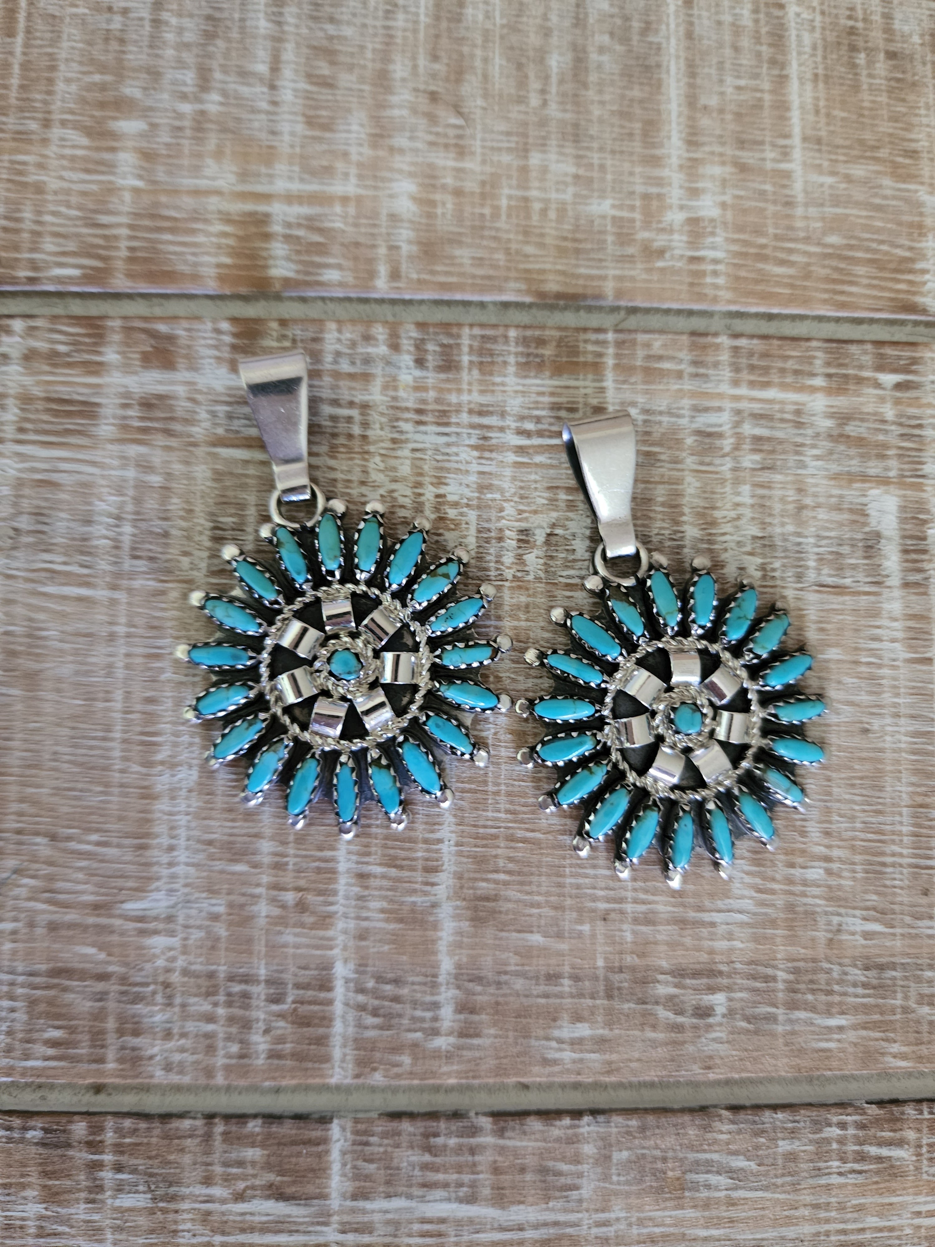 ROSEMARY TOM NEZ TURQUOISE ZUNI STYLE PENDANT