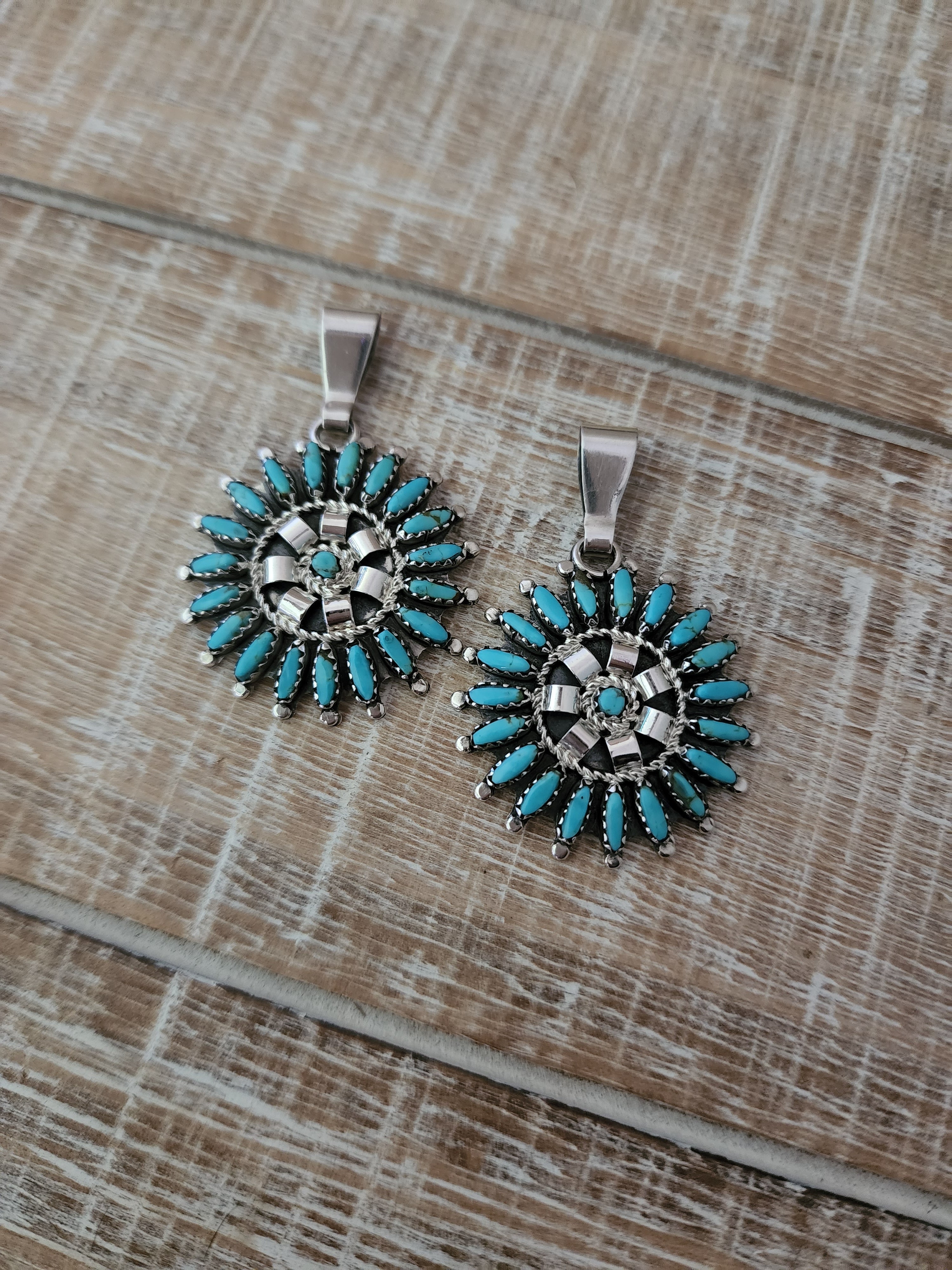 ROSEMARY TOM NEZ TURQUOISE ZUNI STYLE PENDANT