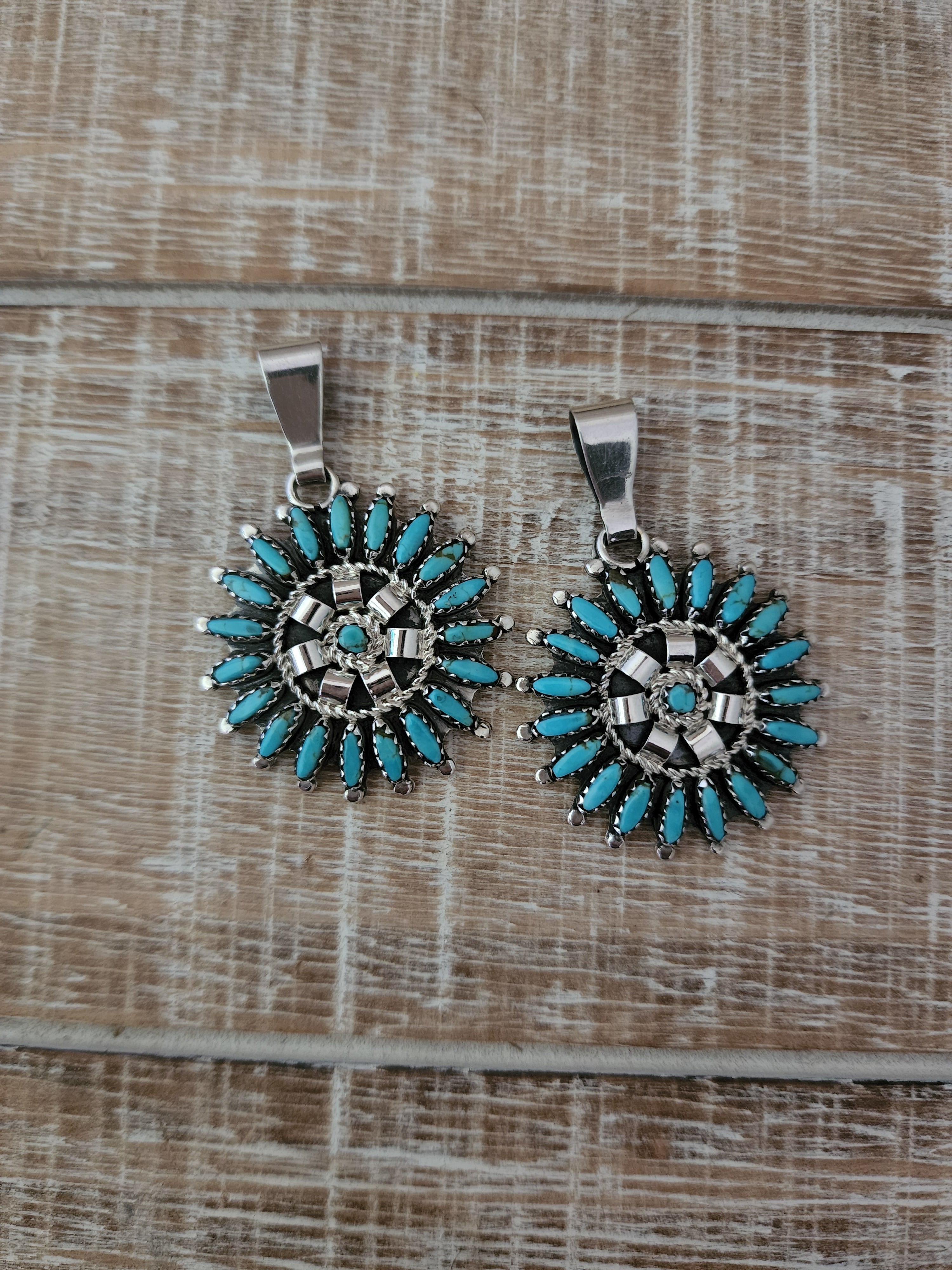 ROSEMARY TOM NEZ TURQUOISE ZUNI STYLE PENDANT