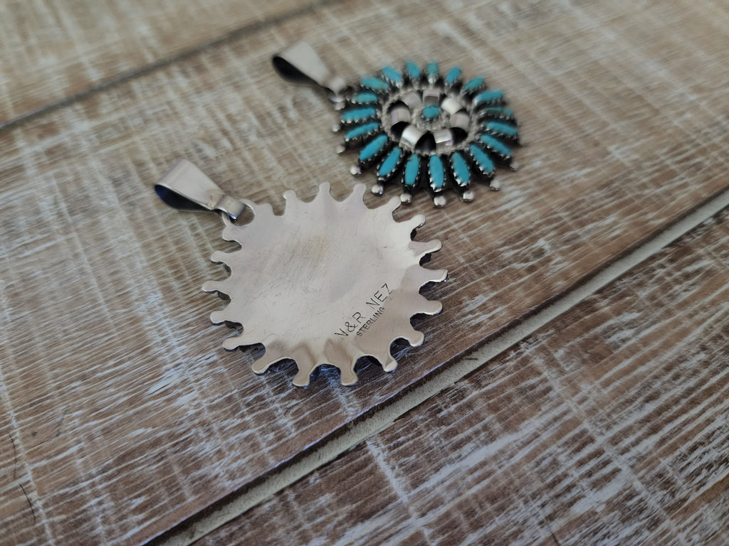 ROSEMARY TOM NEZ TURQUOISE ZUNI STYLE PENDANT