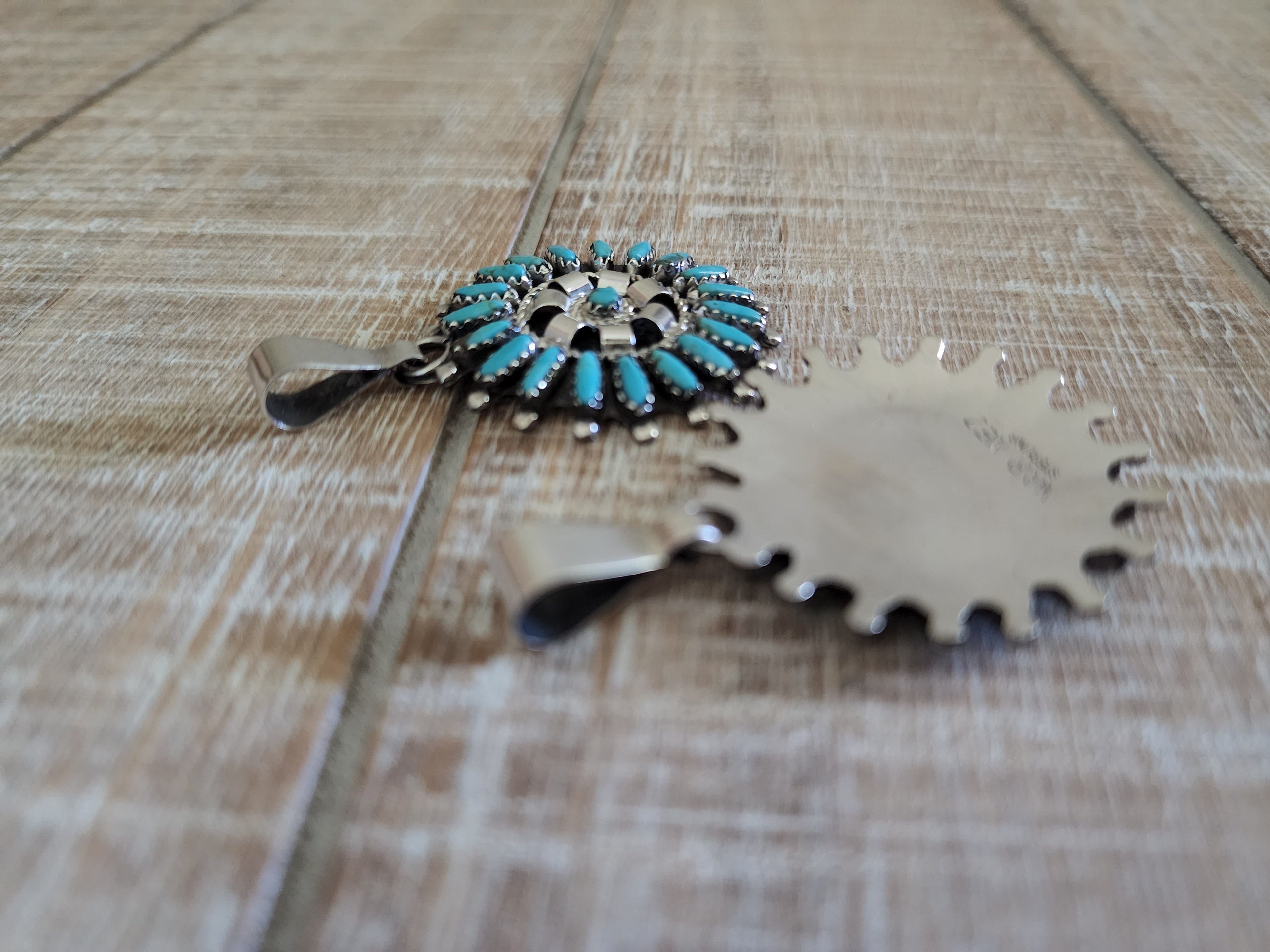ROSEMARY TOM NEZ TURQUOISE ZUNI STYLE PENDANT