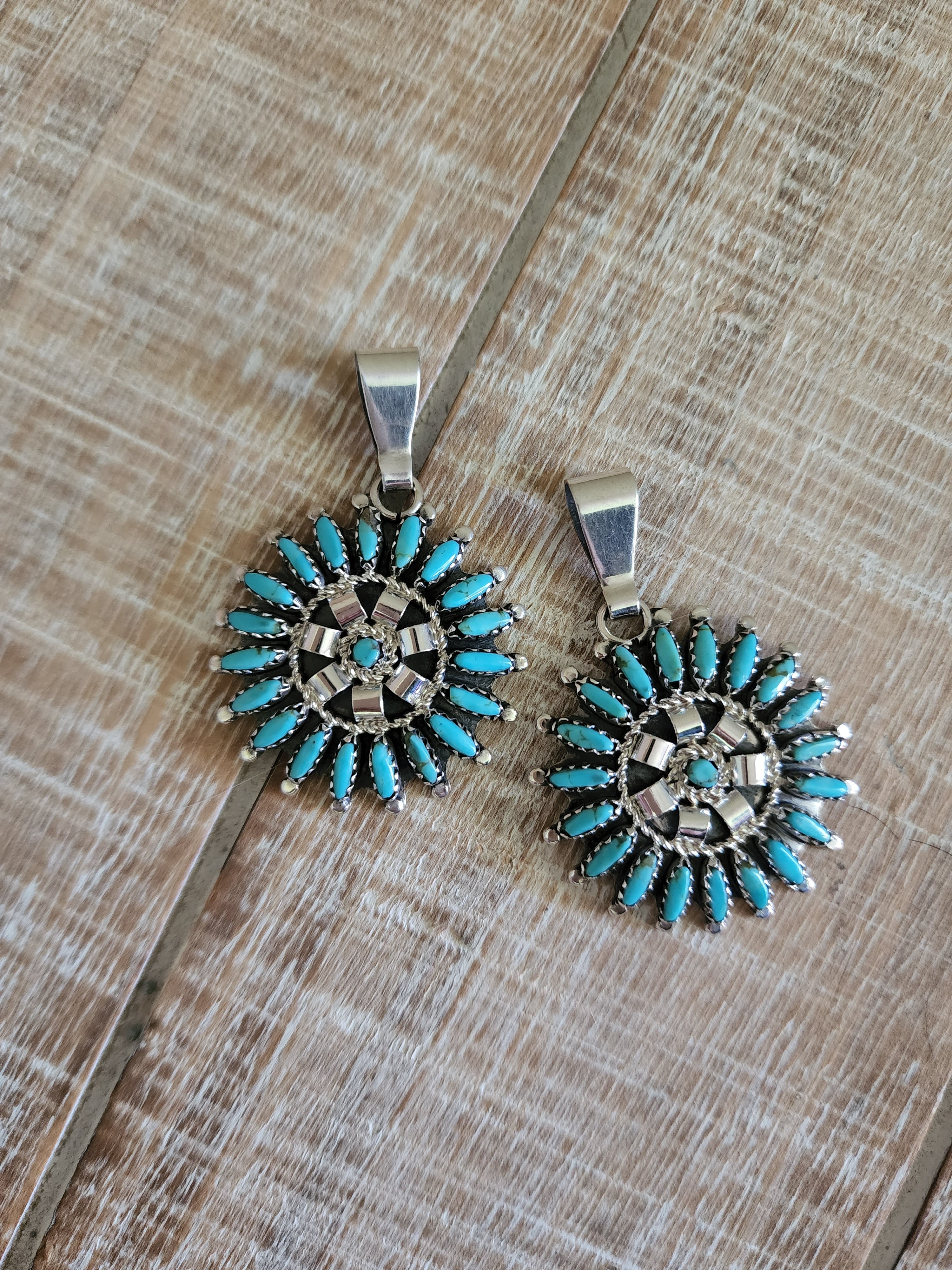 ROSEMARY TOM NEZ TURQUOISE ZUNI STYLE PENDANT