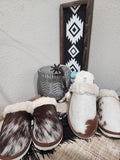 MYRA COWHIDE SLIPPERS