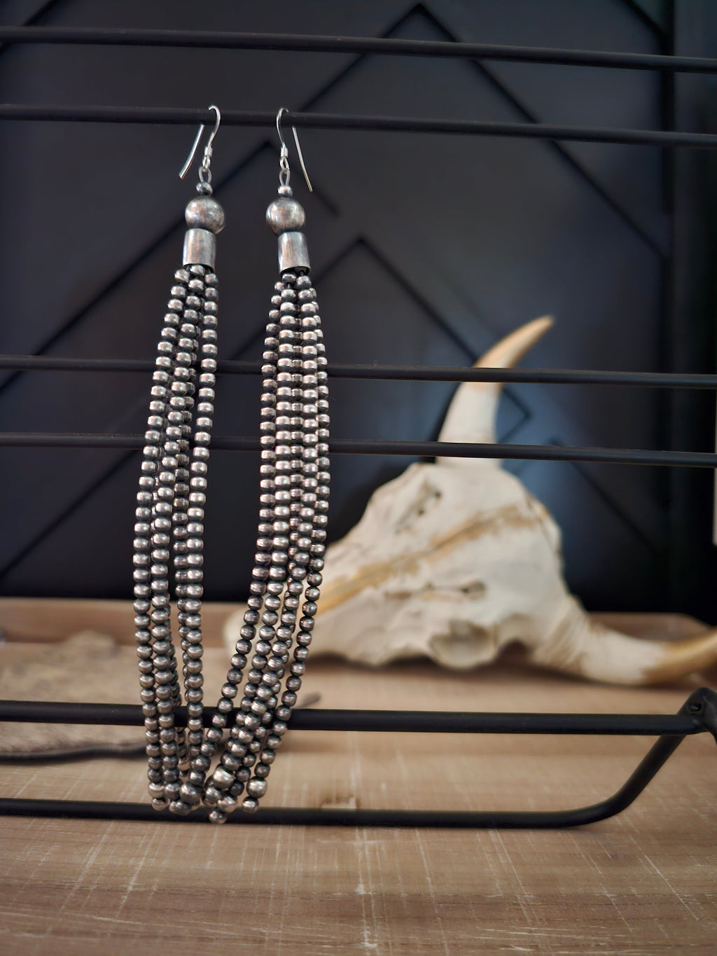 STERLING SILVER NAVAJO PEARL TASSLE EARRINGS