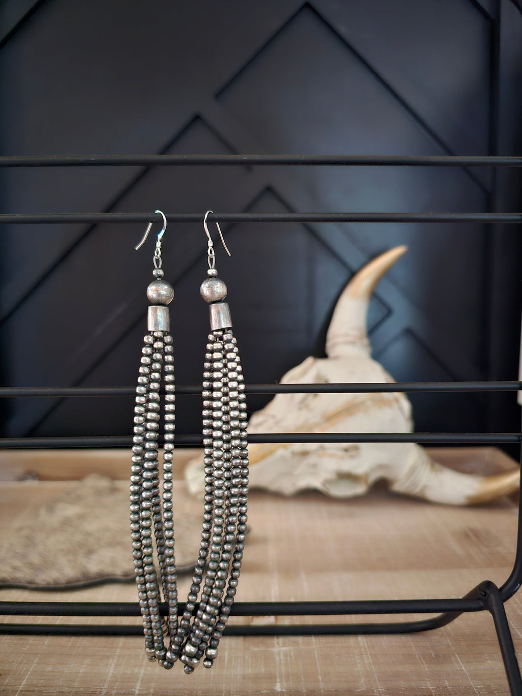 STERLING SILVER NAVAJO PEARL TASSLE EARRINGS