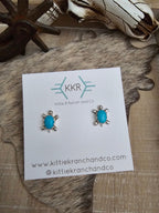 THERESA KINSEL TURQUOISE TURTLE STUD EARRINGS