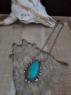 JEFF JAMES KINGMAN TURQUOISE TEARDROP NECKLACE