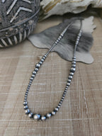 MULTI BEAD STERLING SILVER NAVAJO PEARL NECKLACE