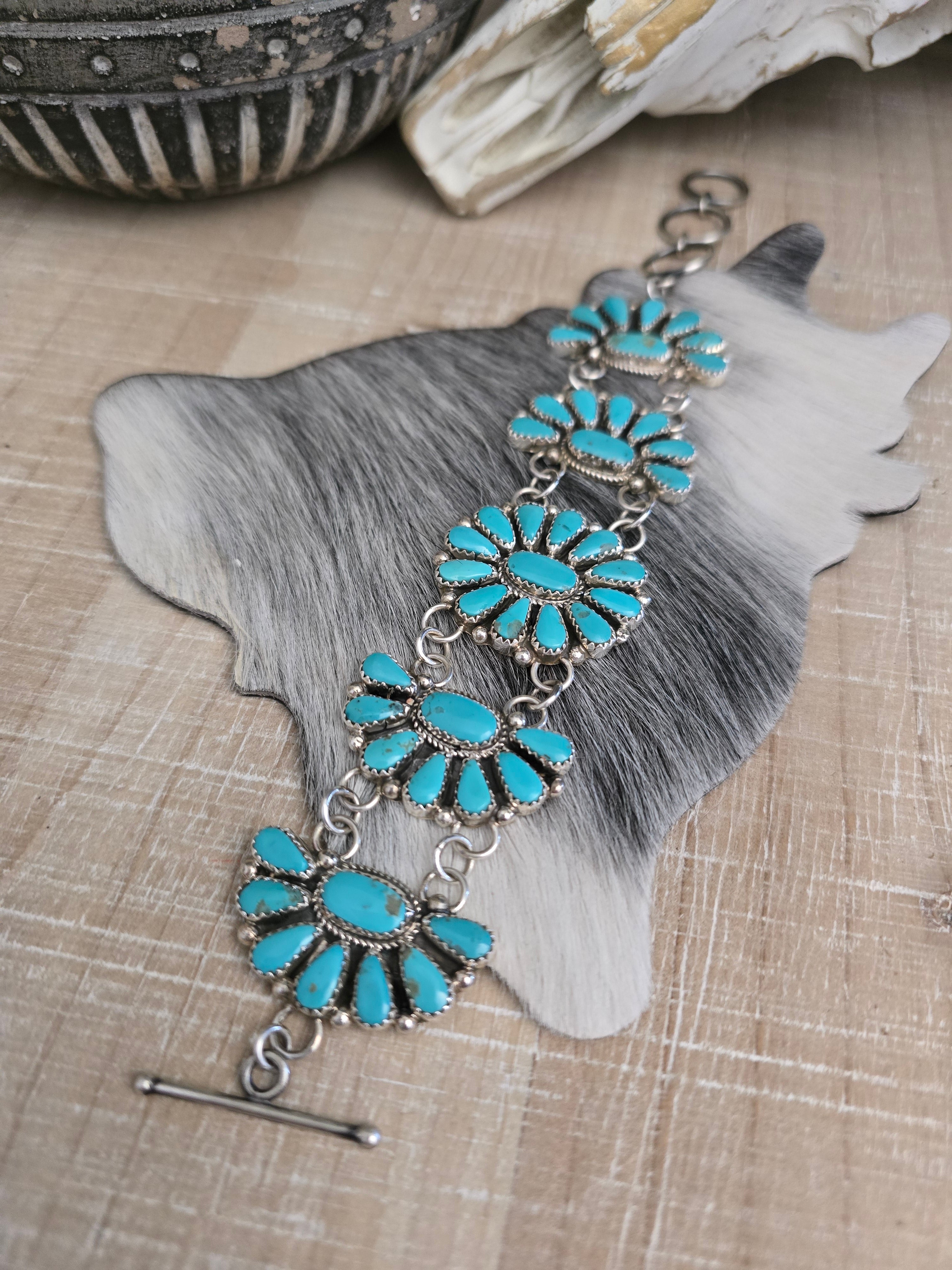 ALICIA WILSON KINGMAN TURQUOISE CLUSTER BRACELET