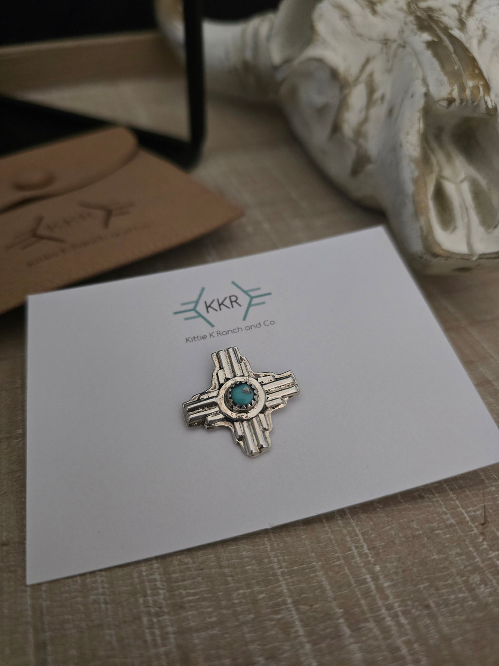 TYRONE CASTILLO TURQUOISE ZIA PIN