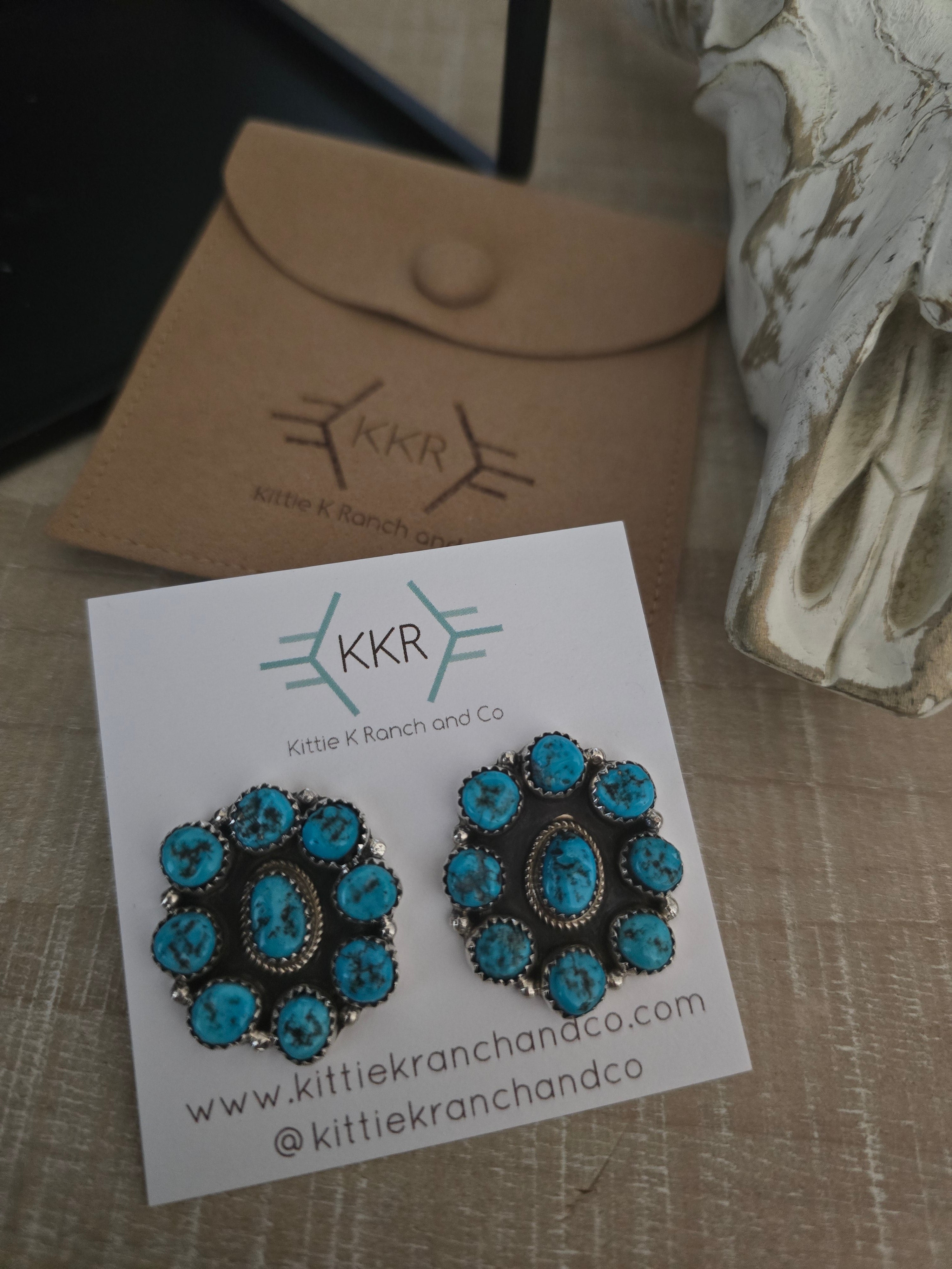 RENELL CHACO TURQUOISE CLUSTER STUD EARRINGS