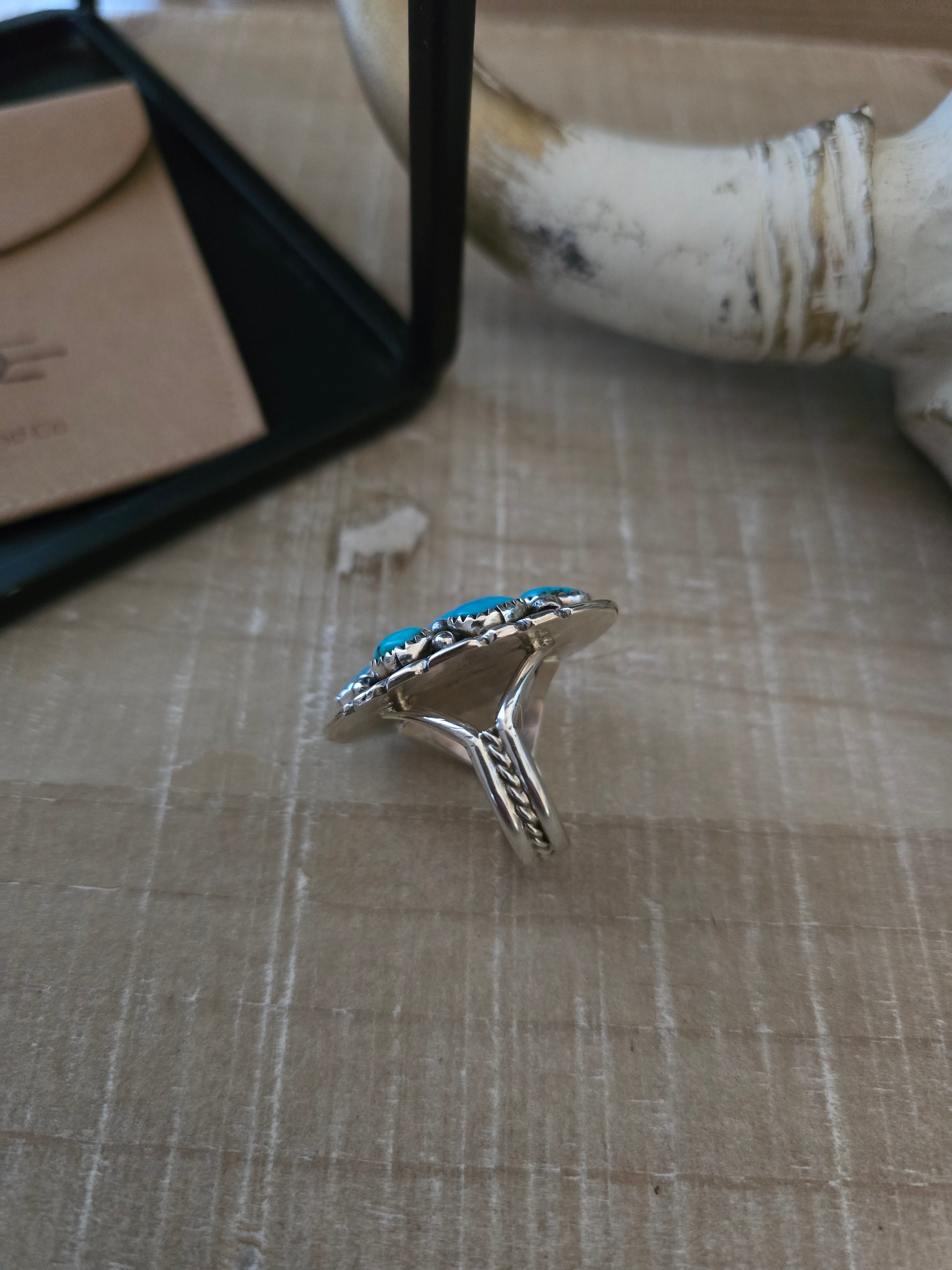 MELVIN CHEE TURQUOISE CLUSTER RING