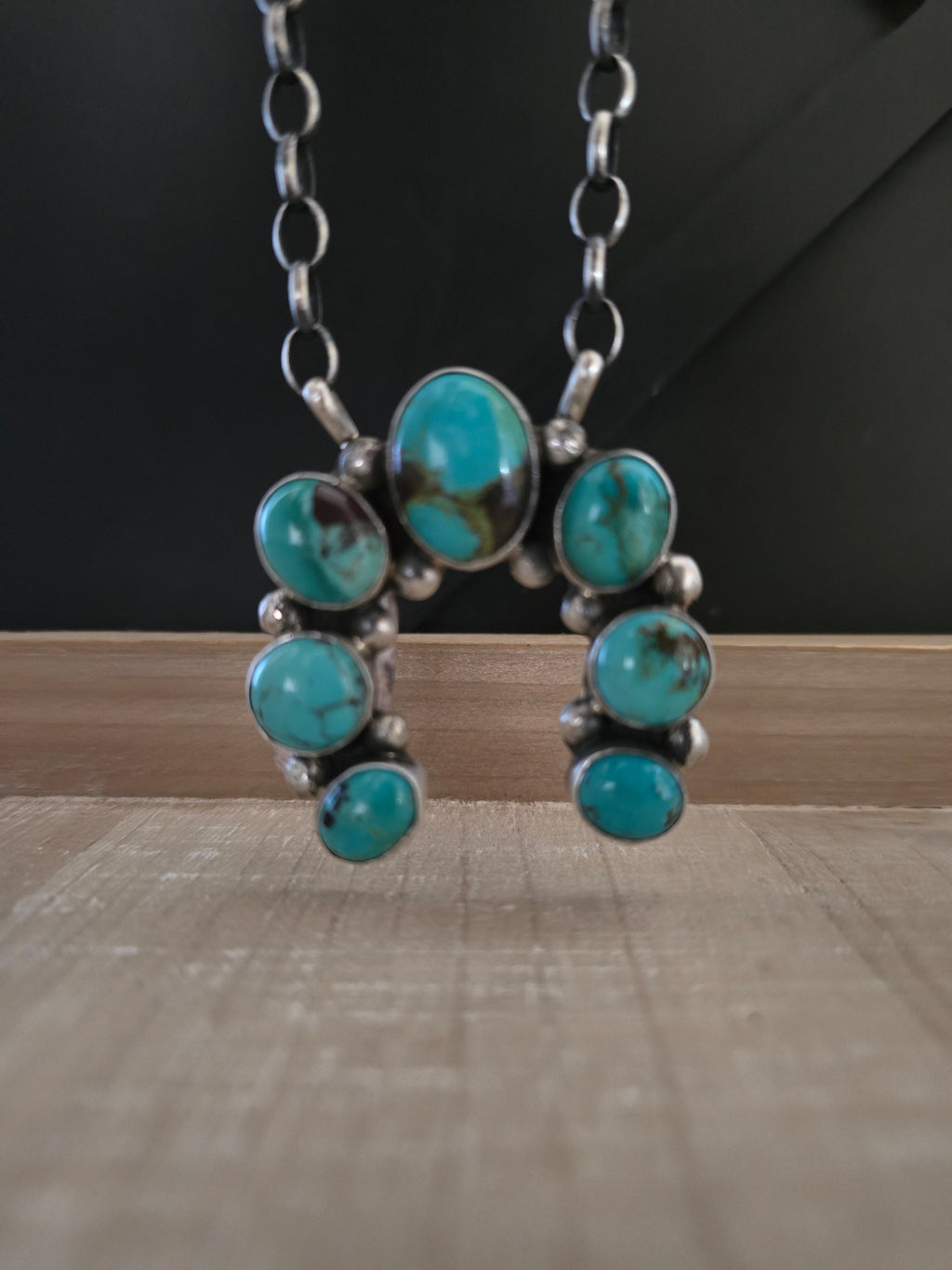 AUGUSTINE LARGO KINGMAN TURQUOISE NAJA NECKLACE
