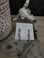JEANETTE YAZZIE TURQUOISE LINK DANGLE EARRINGS