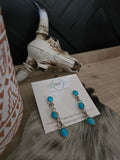JEANETTE YAZZIE TURQUOISE LINK DANGLE EARRINGS
