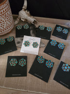 THE MAXINE RAMIREZ KINGMAN TURQUOISE CLUSTER LARGE STUDS