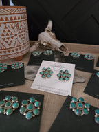 THE MAXINE RAMIREZ KINGMAN TURQUOISE CLUSTER LARGE STUDS